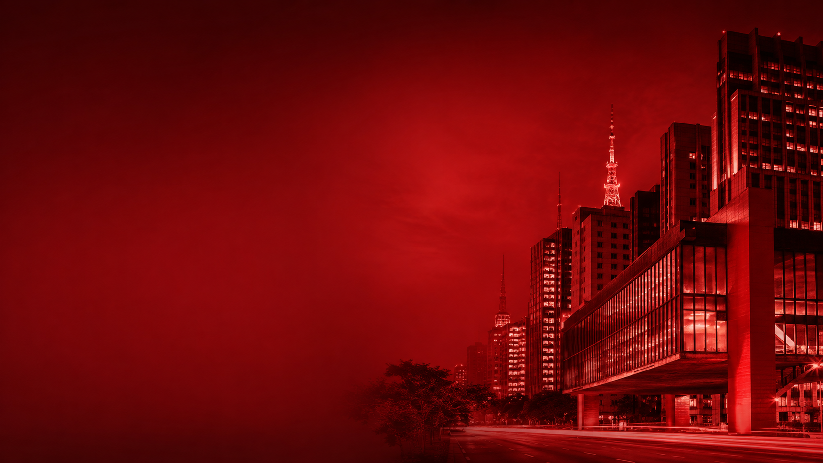 Cidade de São Paulo em tons vermelhos