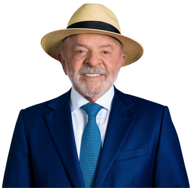 Presidente Lula usando chapéu