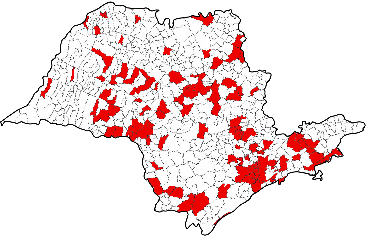 Mapa da atuação do mandato de Enio Tatto no Estado de São Paulo